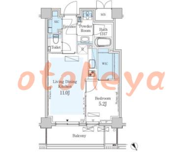 楽器可の賃貸物件 1 LDK 36万円の図面１