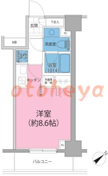 防音室のある楽器可 賃貸物件 1 R 8.3万円の図面１