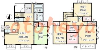 楽器可の賃貸物件 4 SLDK 28万円の図面１