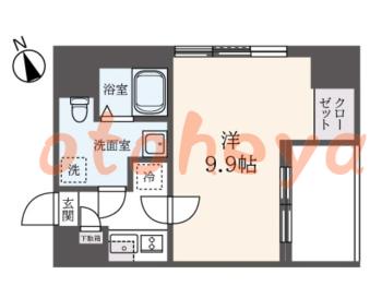 防音室のある楽器可 賃貸物件 1 K 14.3万円の図面１