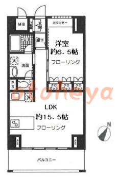防音室のある楽器可 賃貸物件 1 LDK 12.6万円の図面１
