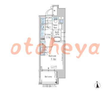 楽器可の賃貸物件 1 K 11.1万円の図面１