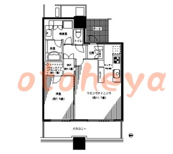 防音室のある楽器可 賃貸物件 1 LDK 27.9万円の図面１