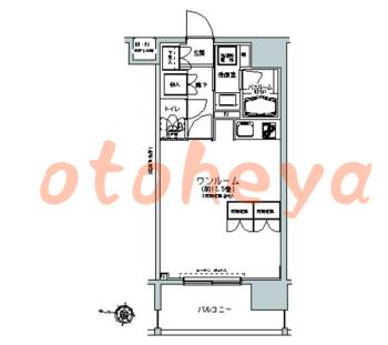 防音室のある楽器可 賃貸物件 1 R 11.6万円の図面１