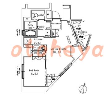 楽器可の賃貸物件 1 LDK 14.5万円の図面１