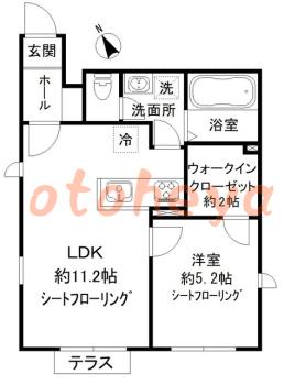 防音室のある楽器可 賃貸物件 1 LDK 13万円の図面１
