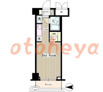 楽器可の賃貸物件 1 R 5.1万円の図面１