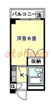 声楽防音室のある楽器可 賃貸物件 1 K 5.7万円の図面１