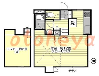 防音室のある楽器可 賃貸物件 1 LDK 14万円の図面１