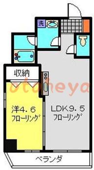 防音室のある楽器可 賃貸物件 1 LDK 12.3万円の図面１