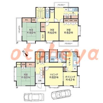 楽器可の賃貸物件 4 LDK 32.8万円の図面１