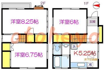 防音室のある楽器可 賃貸物件 3 K 11.8万円の図面１