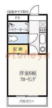 防音室のある楽器可 賃貸物件 1 K 4.3万円の図面１