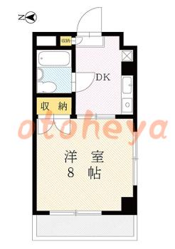 楽器可の賃貸物件 1 DK 5.4万円の図面１