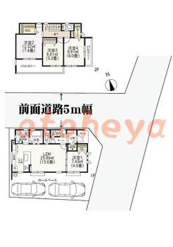 防音室のある楽器可 賃貸物件 4 LDK 21.8万円の図面１