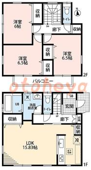 防音室のある楽器可 賃貸物件 3 LDK 20万円の図面１