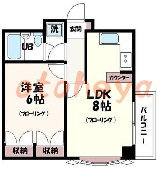 tokyo23物件 1LDK 9.5万円の図面１