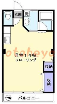 防音室のある楽器可 賃貸物件 1 R 9万円の図面１
