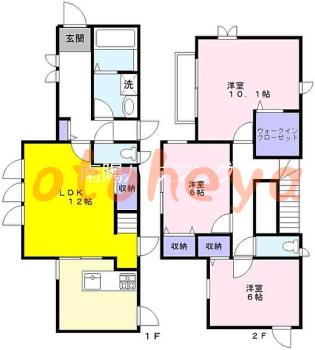 防音室のある楽器可 賃貸物件 3 LDK 27万円の図面１