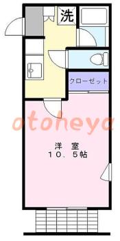 声楽防音室のある楽器可 賃貸物件 1 K 8.4万円の図面１