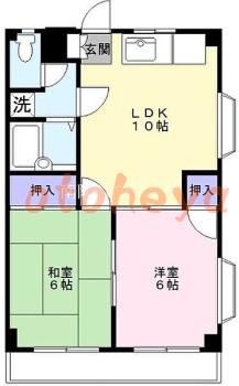 防音室のある楽器可 賃貸物件 2 LDK 9万円の図面１