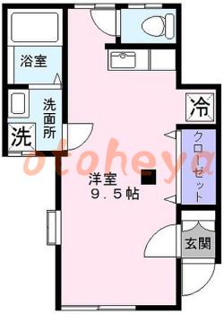 楽器可の賃貸物件 1 R 5.7万円の図面１