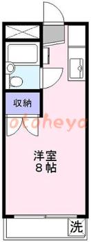 楽器可の賃貸物件 1 K 5.3万円の図面１