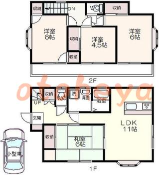 楽器可の賃貸物件 4 LDK 19万円の図面１