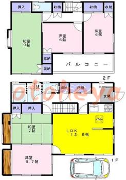 防音室のある楽器可 賃貸物件 5 LDK 16万円の図面１
