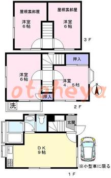楽器可の賃貸物件 4 DK 12.3万円の図面１