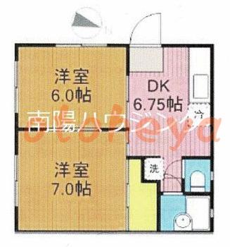 防音室のある楽器可 賃貸物件 2 DK 10.8万円の図面１