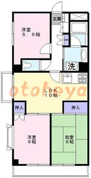 防音室のある楽器可 賃貸物件 3 LDK 15万円の図面１