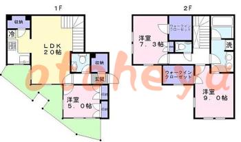 楽器可の賃貸物件 3 LDK 29.8万円の図面１
