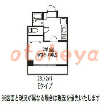 防音室のある楽器可 賃貸物件 1 K 9.3万円の図面１