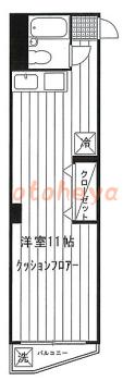 防音室のある楽器可 賃貸物件 1 R 6.2万円の図面１