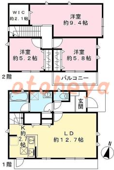 防音室のある楽器可 賃貸物件 3 LDK 24.5万円の図面１