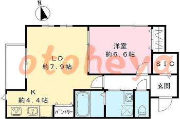 tokyo23物件 1LDK 17.3万円の図面１