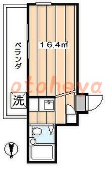 楽器可の賃貸物件 1 R 5.1万円の図面１