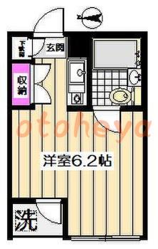 楽器可の賃貸物件 1 R 4.9万円の図面１