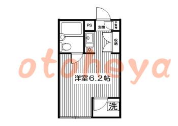 楽器可の賃貸物件 1 R 5.1万円の図面１