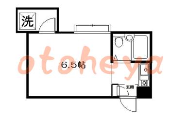 楽器可の賃貸物件 1 R 4.9万円の図面１