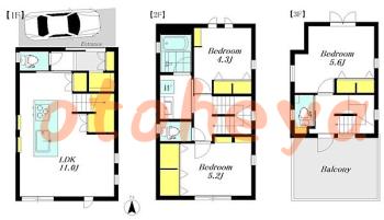 tokyo4物件 3 LDK 35万円の図面１