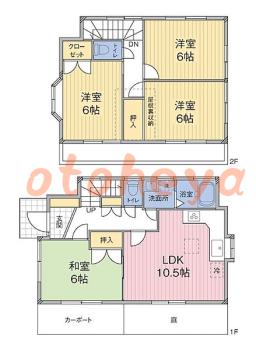 防音室のある楽器可 賃貸物件 4 LDK 17万円の図面１
