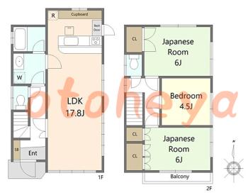 防音室のある楽器可 賃貸物件 3 LDK 17万円の図面１