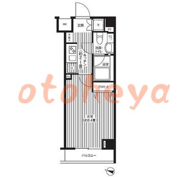 グランドピアノ可の賃貸物件 1 K 11万円の図面１
