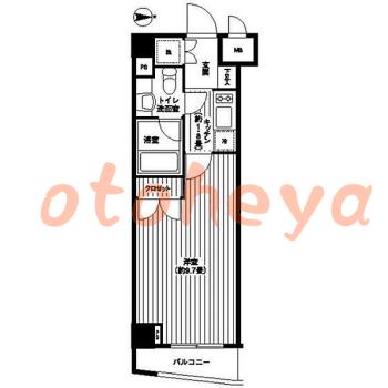 楽器可の賃貸物件 1 K 11.2万円の図面１