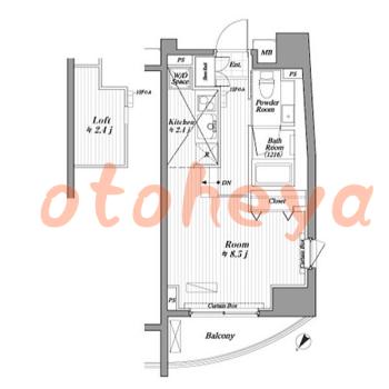 グランド楽器可の賃貸物件 1 K 15.1万円の図面１