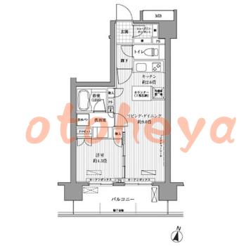 防音室のある楽器可 賃貸物件 1 LDK 13万円の図面１