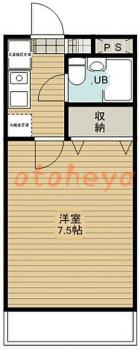 tokyo23物件 1K 4万円の図面１