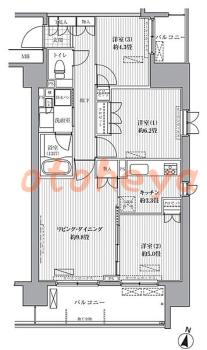防音室のある楽器可 賃貸物件 3 LDK 19.4万円の図面１